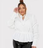 In The Style Plus X Lorna Luxe Ruffle Trim Blouse In White