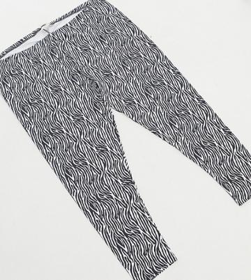 Only Curve Legging In Zebra Print-multi