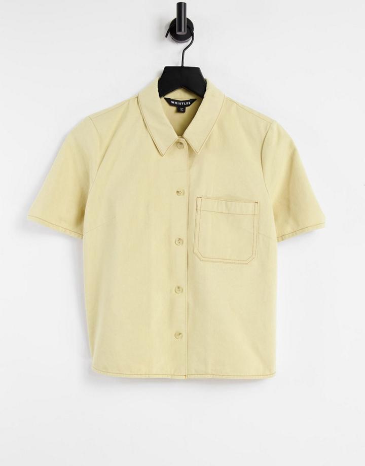 Whistles Alpine Boxy Shirt In Yellow
