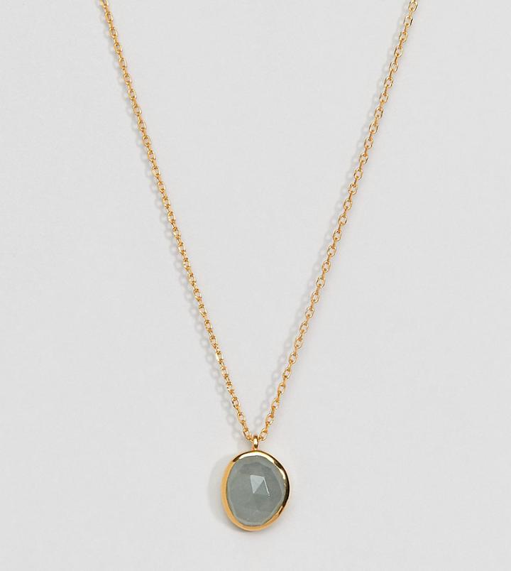 Carrie Elizabeth 14k Gold Aquamarine Organic Pendant - Gold