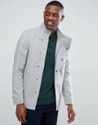 Only & Sons Asymmetric Wool Overcoat - Gray