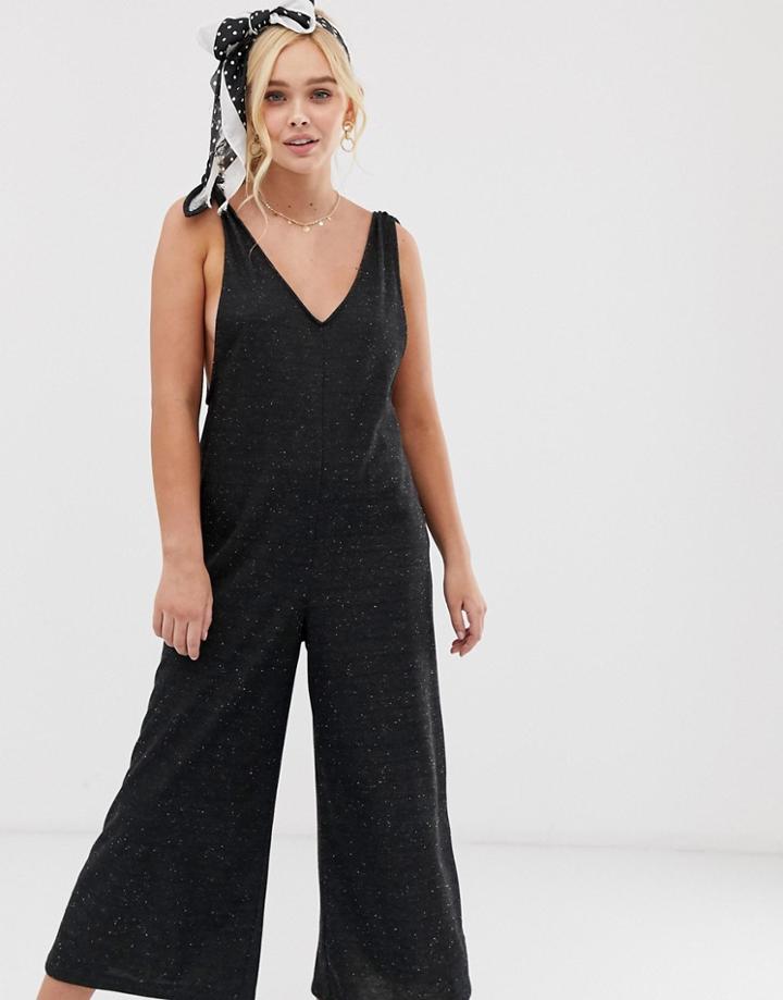 Gilli Slouchy Culotte Jumpsuit-black