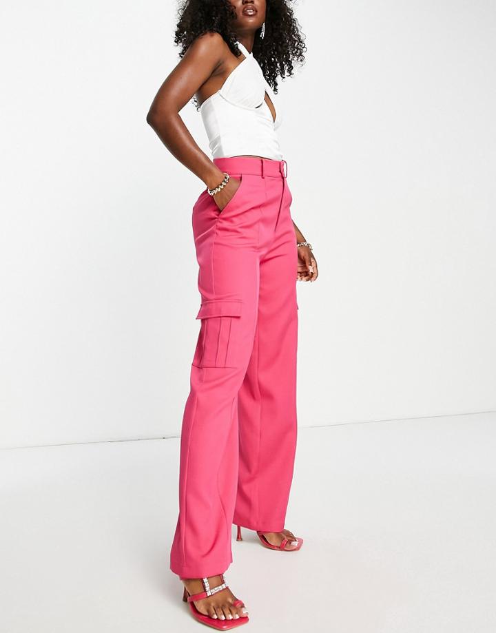 Unique21 High Rise Cargo Pants In Pink