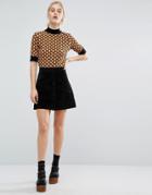 Monki Real Suede Mini Skirt - Black