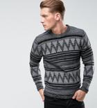 Only & Sons Knitted Sweater With Fairisle Knit - Navy