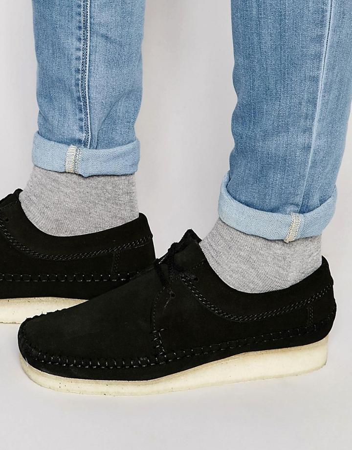 Clarks Original Weaver Suede Shoes - Black
