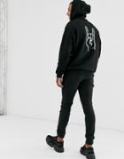 Asos Design Oversized Hoodie With Back Hand Print-black