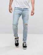 Kubban Skinny Fit Jeans In Light Wash - Blue