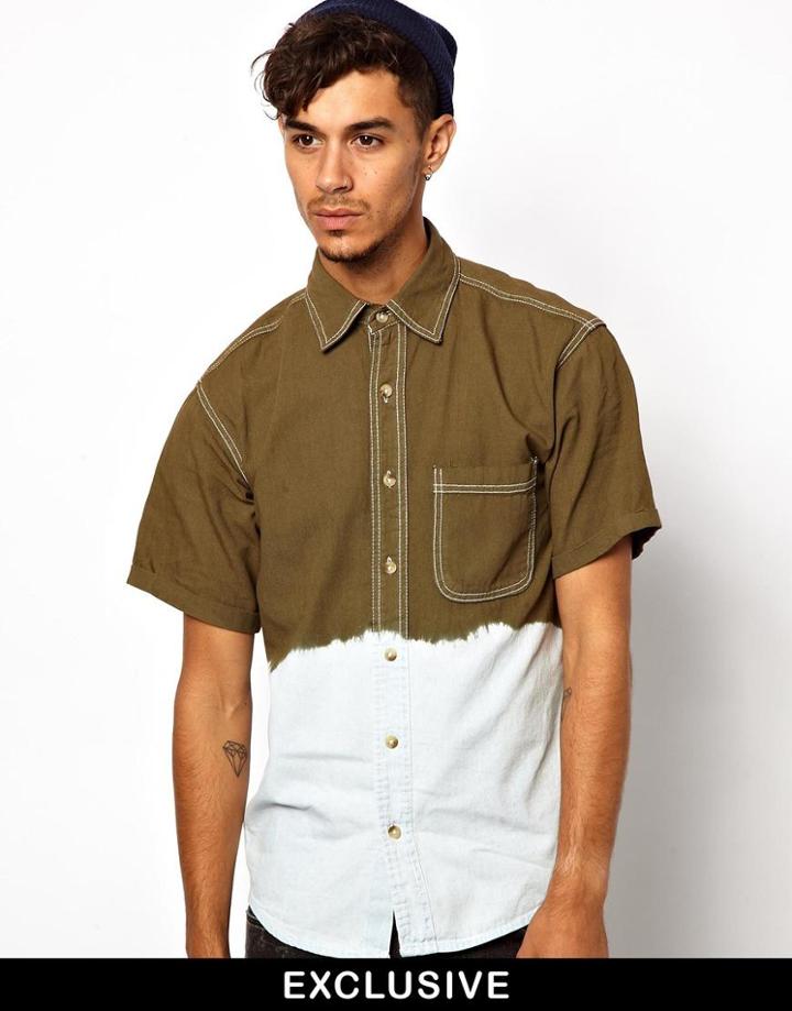 Reclaimed Vintage Dip Dye Denim Shirt