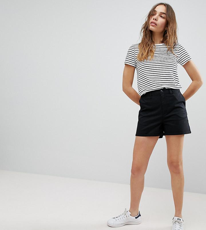 Asos Chino Shorts In Black - Black