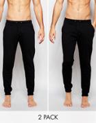 Asos Loungewear Skinny Joggers 2 Pack Save 17 %