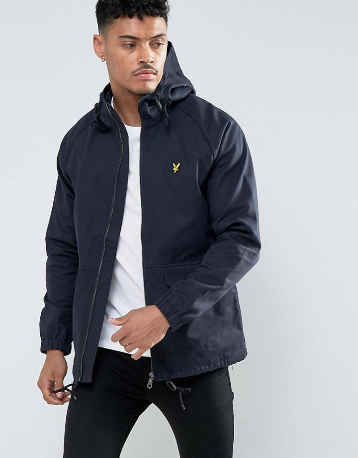 Lyle & Scott Cotton Parka Jacket Eagle Logo In Navy - Navy