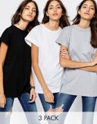 Asos The Ultimate Easy T-shirt 3 Pack - Black