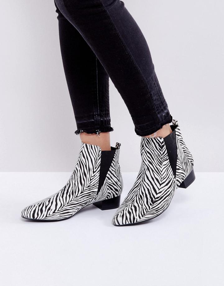 London Rebel Kitten Heel Point Boot - Multi