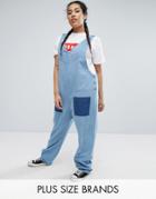 Daisy Street Plus Denim Jumpsuit - Blue