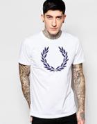 Fred Perry T-shirt With Textured Laurel Wreath - White