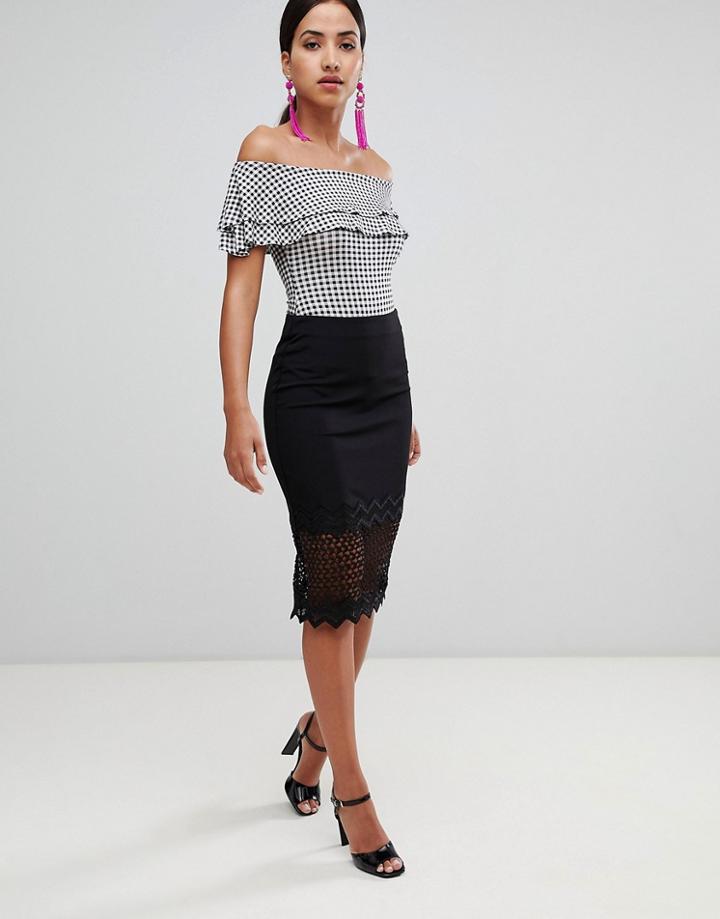 Rare Zig Zag Lace Skirt - Black