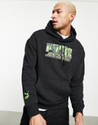 Puma X Santa Cruz Graphic Hoodie In Black And Lime Green