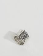 Asos Textured Fine Stack Ring - Rhodium
