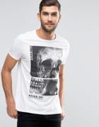 Asos T-shirt With Sketchy Skull Print - White