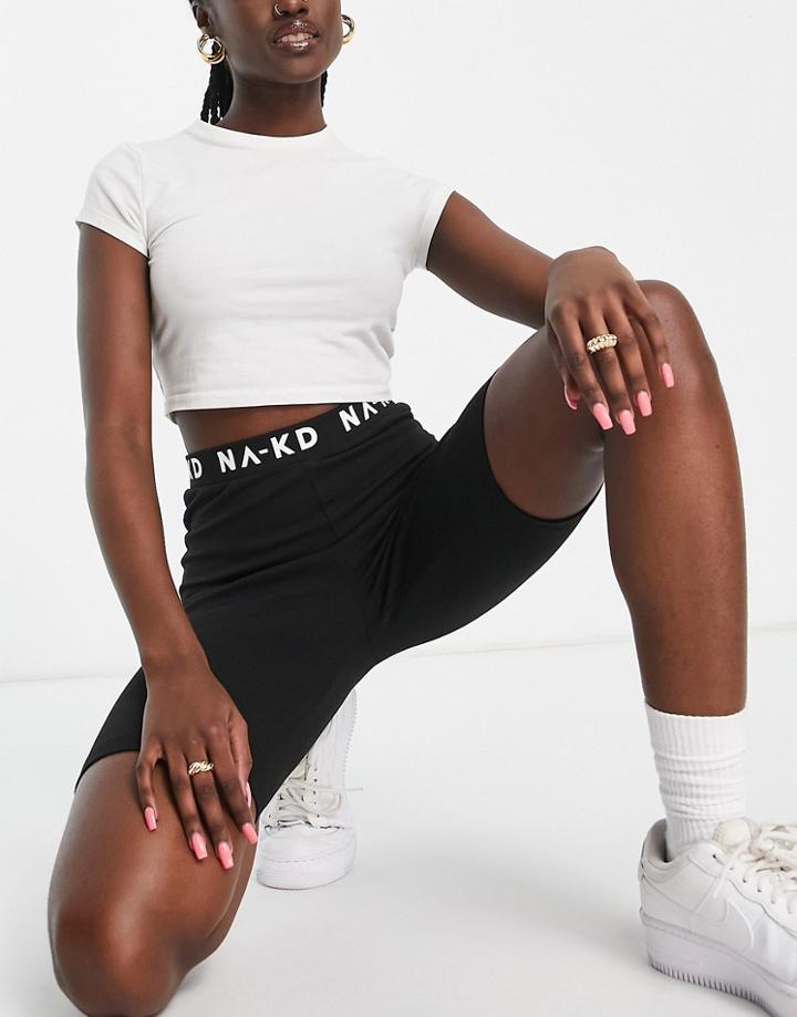Na-kd Logo Legging Shorts In Black