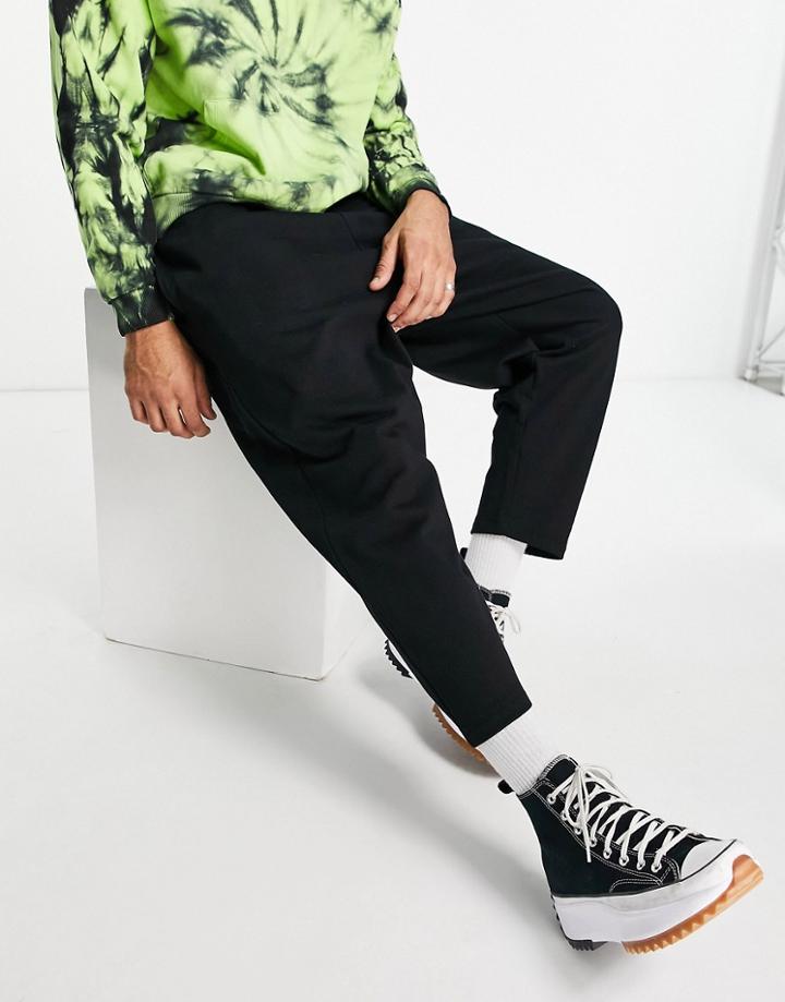 Asos Design Drop Crotch Joggers In Black - Black