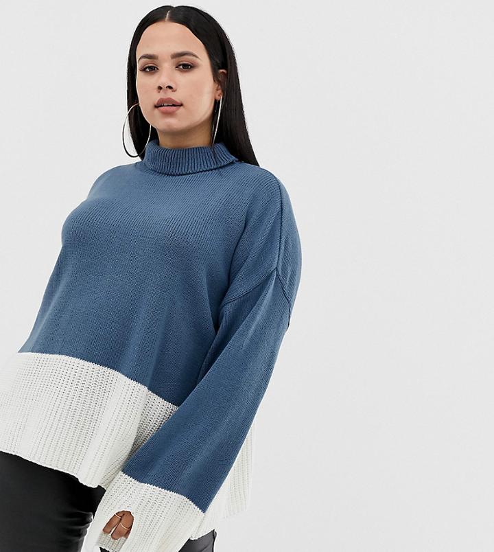 Prettylittlething Plus Oversized Wide Sleeve Sweater In Multi - Multi