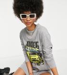 Missguided Tall Monaco Logo T-shirt Mini Dress In Gray