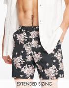 Asos Design Slim Shorts In Floral Print-multi