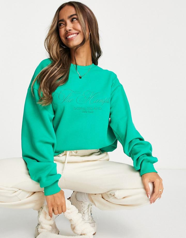 Stradivarius The Hamptons Oversized Sweatshirt In Green