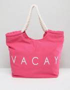 South Beach Pink Vacay Beach Bag - Pink