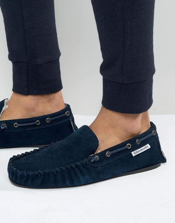 Lambretta Slippers In Navy - Blue