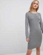 Blend She Mila Fine Rib Knit Dress - Gray