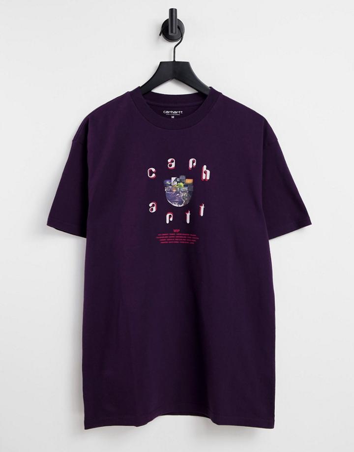 Carhartt Wip Unite Back Print T-shirt In Purple