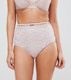 Peek & Beau Floral Trim High Waist Bikini Bottom - Pink