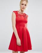 Ted Baker Embroidered Cut Out Dress - Red