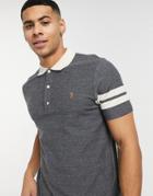 Farah Radford Arm Cuff Polo In Gray-grey