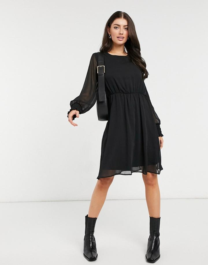Vero Moda Long Sleeve Dress In Black