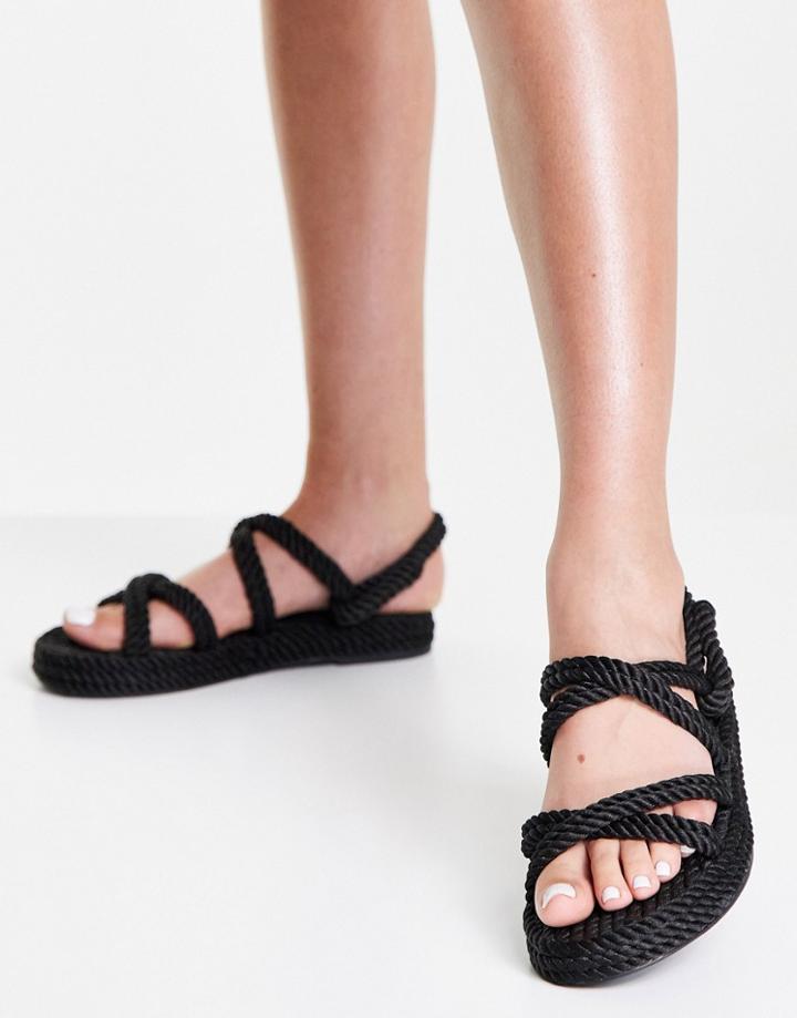 Raid Rosa Rope Sandals In Black