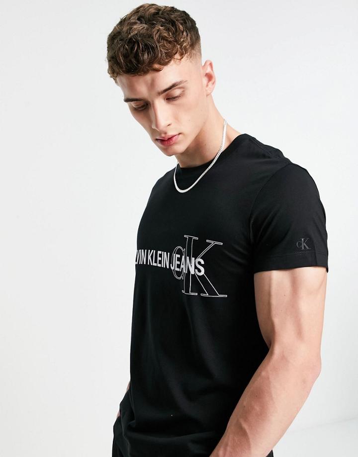 Calvin Klein Jeans Institutional Graphic T-shirt In Black