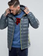 Columbia Trask Turbodown Jacket Quilt Hooded Zip Highlight - Gray