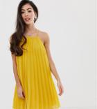 Asos Design Petite Mini Trapeze Pleat Dress - Multi