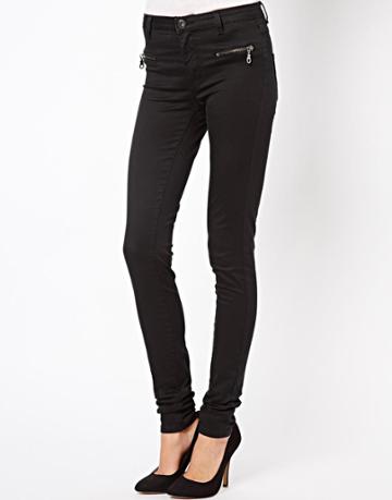 Vila Cleavo Black Jeans With Pocket Zipper