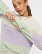 Topshop Color Block Sweater In Blue-multi