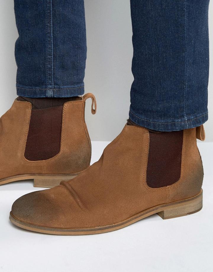 Dead Vintage Chelsea Boots Tan Suede - Tan