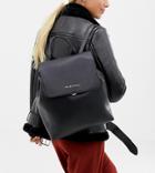 Valentino By Mario Valentino Minimal Foldover Backpack In Black - Black