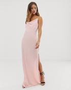 New Look Maxi Dress With Cowl Neck In Pink - Pink