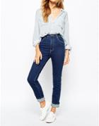 Rollas Eastcoast Ankle Hi Waist Jeans - Blue