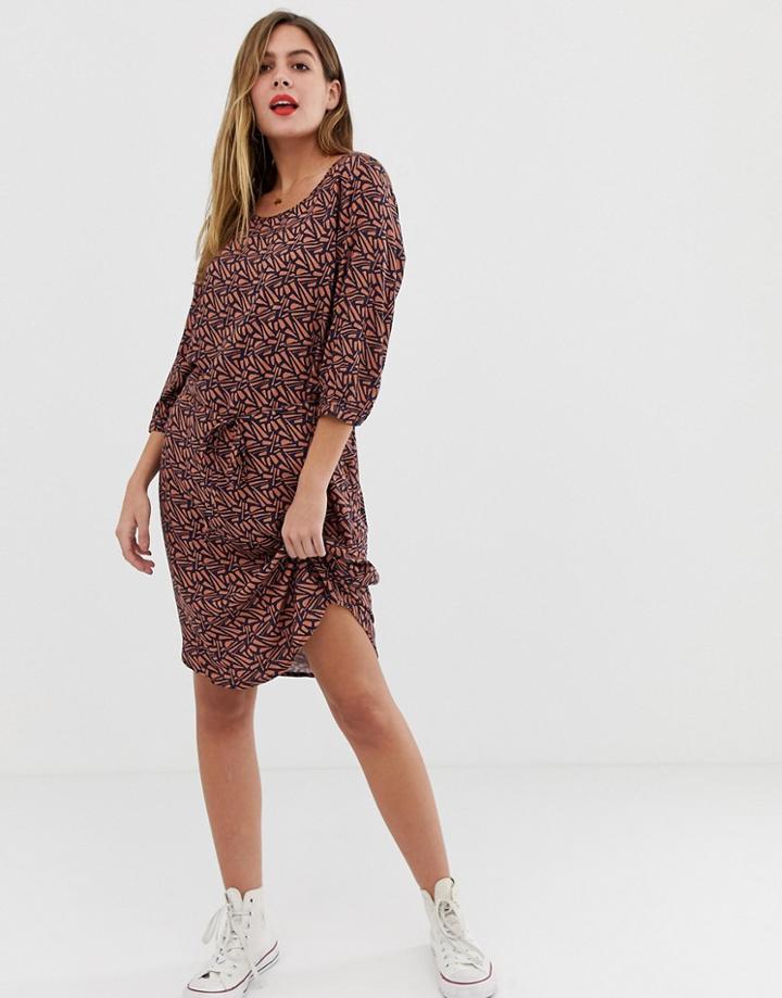 Jdy King Graphic Print Dress - Navy
