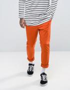 Asos Skinny Chinos In Burnt Orange - Brown